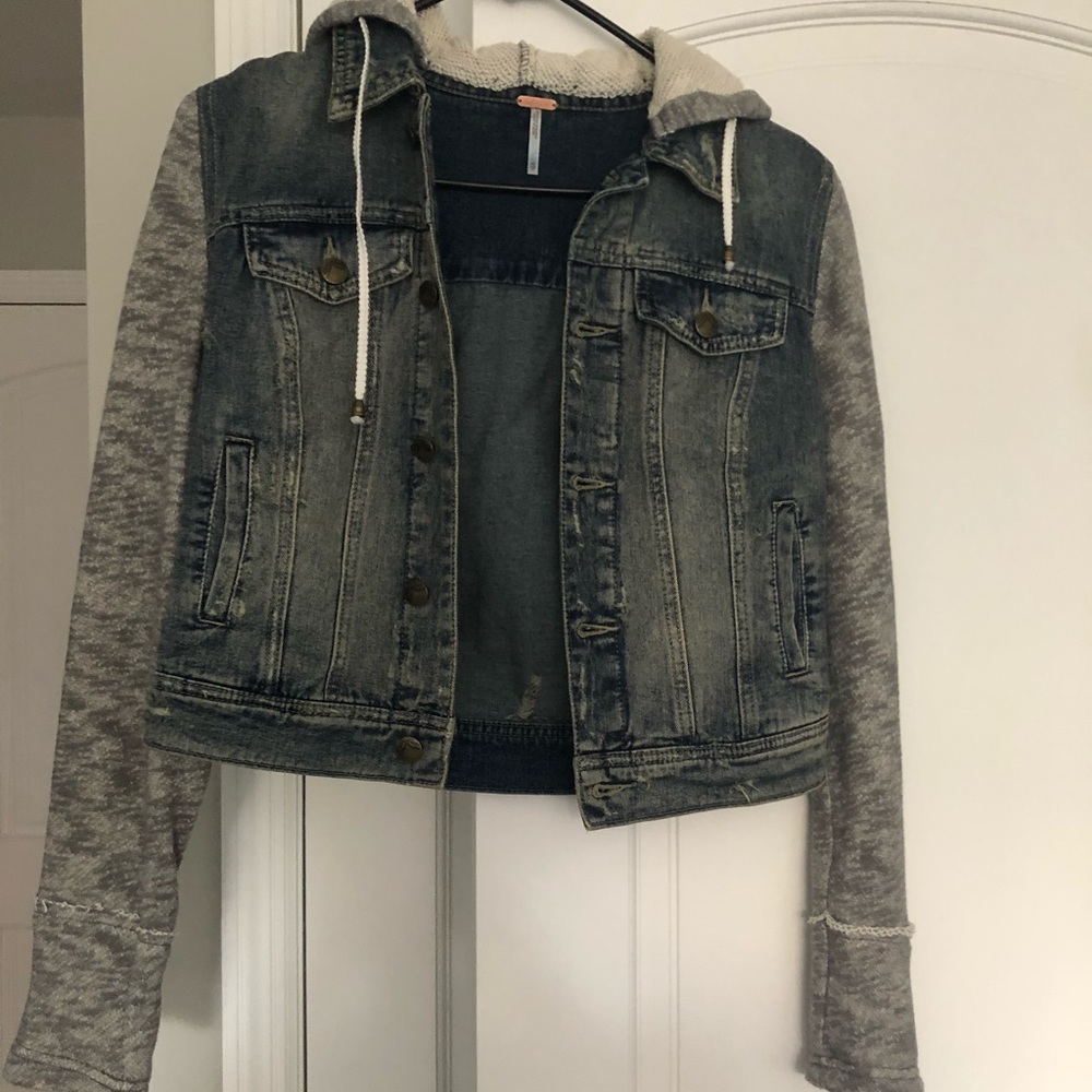 Free people denim/sweatshirt jacket